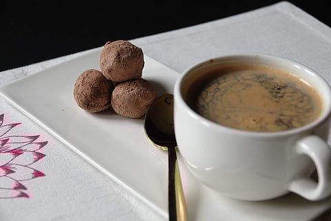 Americano with single origin milk chocolate truffle