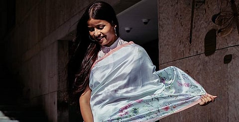 Taneira’s collection of silk and linen saris is an ode to summer florals