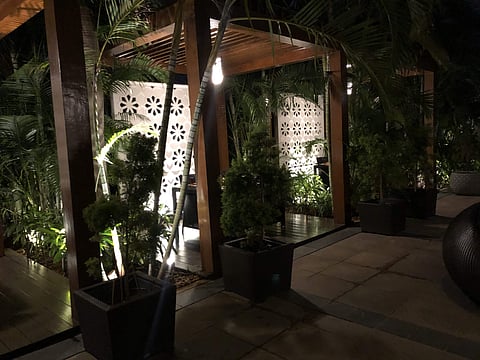 A view of one of the cabanas