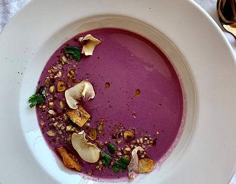 Purple Cabbage Walnut Soup
