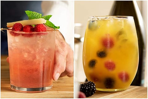 Raspberry Guava Mojito and Rebellious Fish cocktails