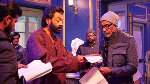 Bobby Deol with Prakash Jha while shooting for Aashram