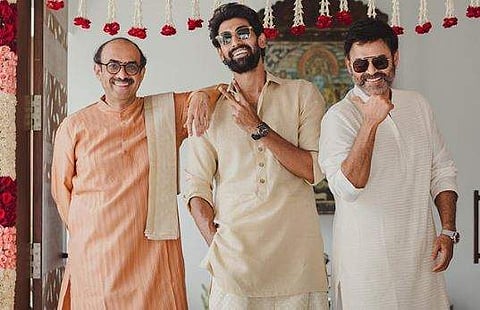 Rana with Suresh Babu and Venkatesh Daggubati. Image: Rana's Instagram