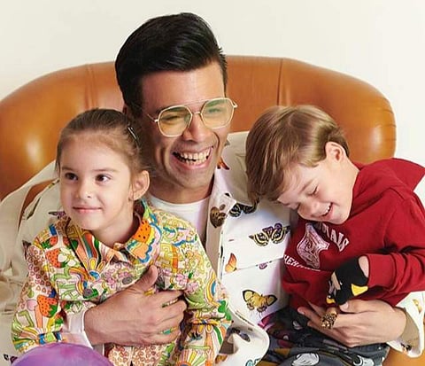 Karan with his twins
