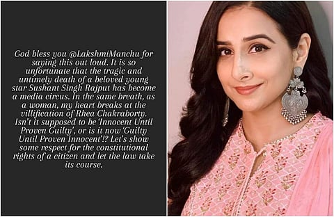 Actress Vidya Balan on Tuesday stated that it is unfortunate that the tragic and untimely death of Sushant Singh Rajput had become a media circus