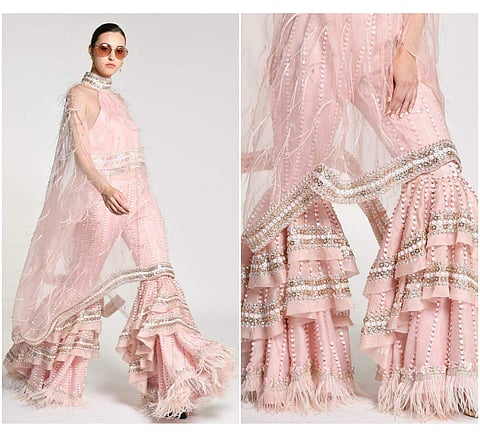 Shivan & Narresh has made an entry in the couture segment. The introductory edit features 9 couture looks, including lehengas, saris and modern jumpsuits with shararas.