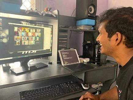 Krishnakumar Balasubramanian during a Zoom session from ArtsLab 1.0