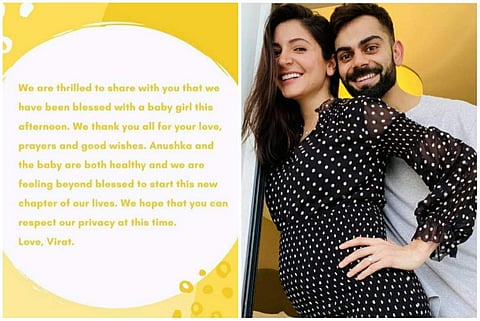 Bollywood actor Anushka Sharma and her cricketer-husband Virat Kohli have been blessed with a baby girl.