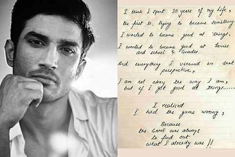 Shweta Singh Kirti has shared a note written by her brother, the late actor Sushant Singh Rajput, where he admitted he got the game wrong after spending 30 years of his life.