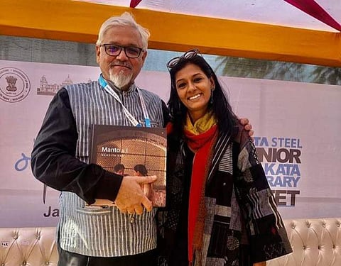 Nandita Das with author Amitav Ghosh during the launch of Manto and I in Kolkata