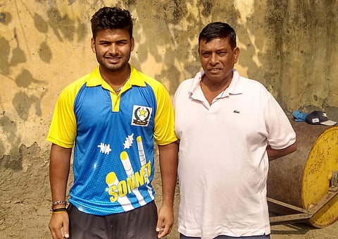 Rishabh Pant with his father Rajinder Pant