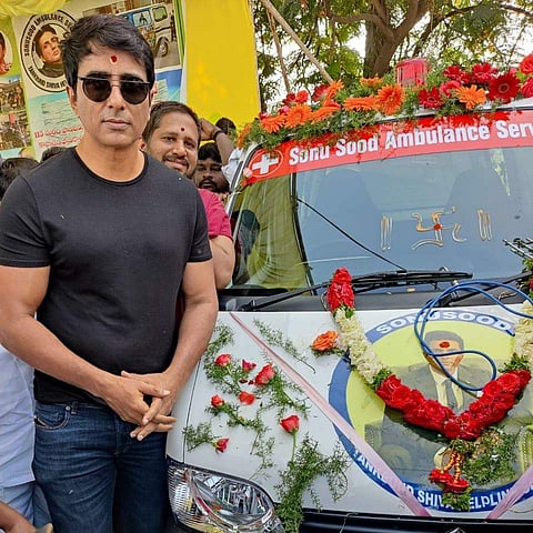 Actor Sonu Sood launches ambulance service started by 'Tank Bund Shiva'