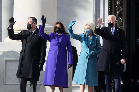 Why did Jill Biden, Kamala Harris and Michelle Obama wear shades of purple and red? Here's the reason