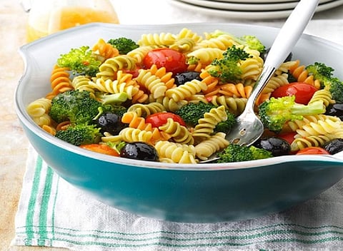 Tri-Colour Spiral Pasta Salad