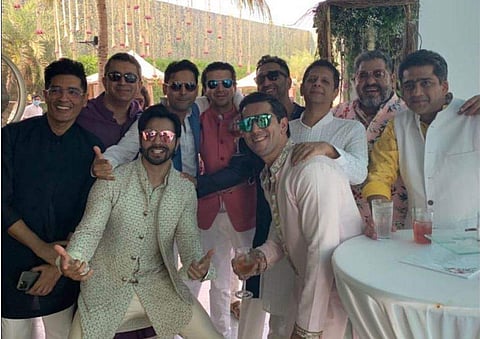 Varun Dhawan with his squad at The Mansion House. Picture courtesy:  varun.nat.forever