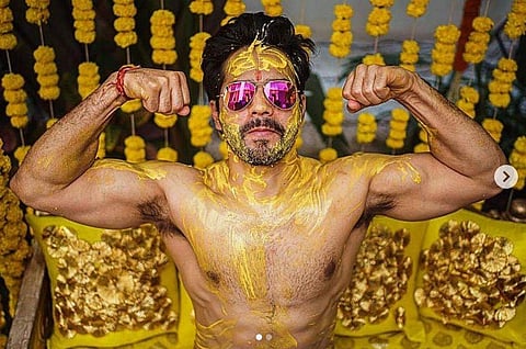 Varun Dhawan at his Haldi ceremony