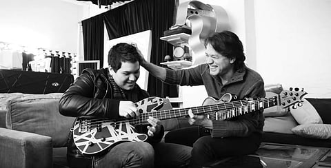 Young Wolfgang with Eddie Van Halen