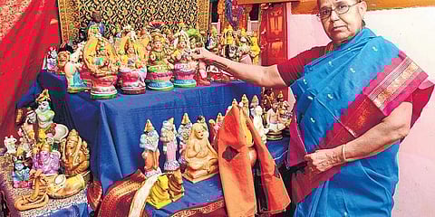 Vimala Ganesan with her golu dolls | M Muthu Kannan