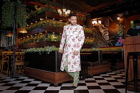 Actor Anindya Chatterjee in a wedding outfit by Warssi Kolkata