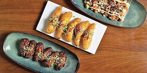 Dynamite Prawns and Chicken Wings