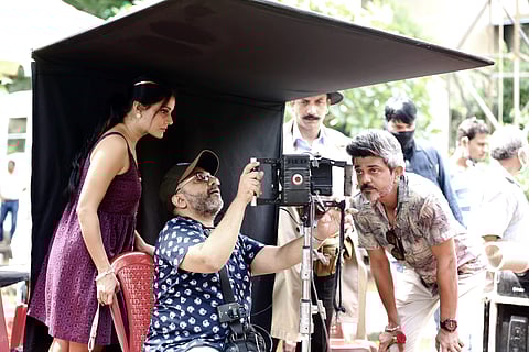 Director Indrajit Nattoji on the sets of his second release, Aafat-e-Ishq