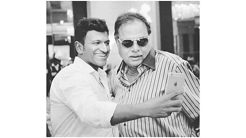 Puneeth Rajkumar with Kannada actor Ambareesh