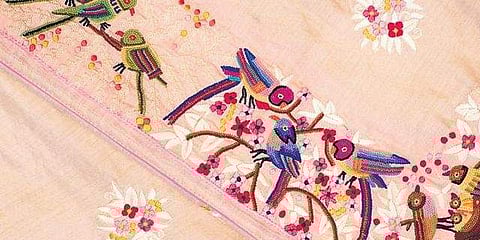 French knot with Parsi embroidery