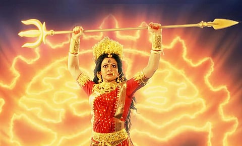 Koel as Maa Durga in Nabarupe Mahadurga