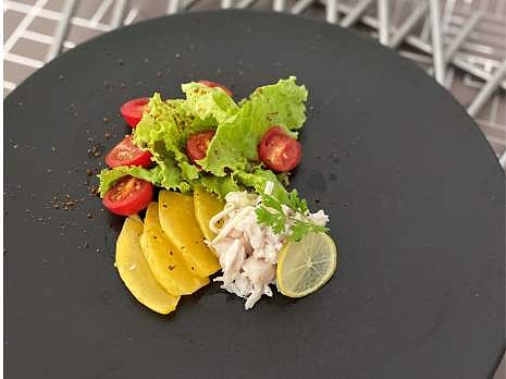 Poached Fish with Pumpkin and House salad