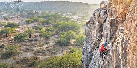 Tenzing Jamyang during one of his climbs