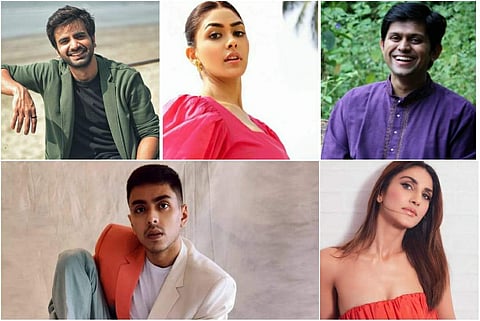 (L-R, clockwise) Ayush Mehra, Mrunal Thakur, Aditya Modak, Vaani Kapoor and Adarsh Gourav