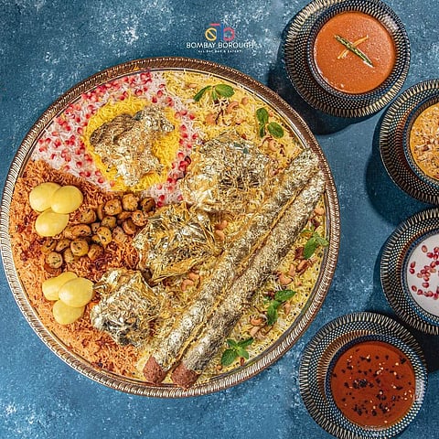 The Royal Gold Biryani covered with 23-carat gold leaves