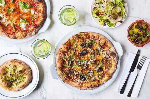 Pizzas at Jamie Oliver's Pizzeria