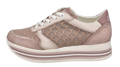 Rose Reptile Print Platform Sneakers