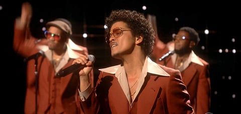 Silk Sonic performs at the Grammys