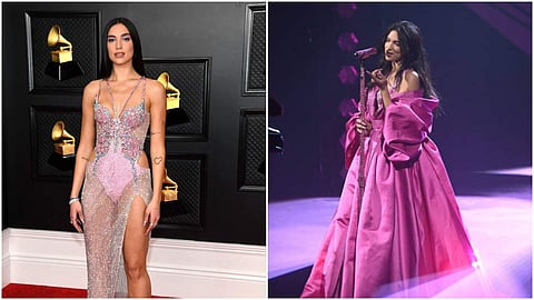 Dua Lipa in custom Versace