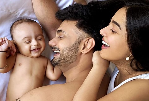 Amrita with Anmol and Veer