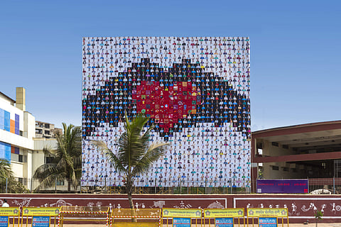 Corona Quilt Project's installation at Haji Ali Pumping Station