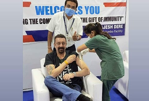 Bollywood actor Sanjay Dutt has received his first shot of the COVID-19 vaccine.