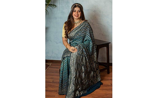 Lekhinee Desai in a sari from their latest collection