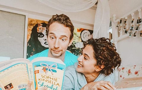 Taapsee and Mathias together. Image Source: Mathias Boe's Instagram