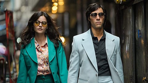 Coleman and Rahim as Lelarc and Sobhraj in The Serpent