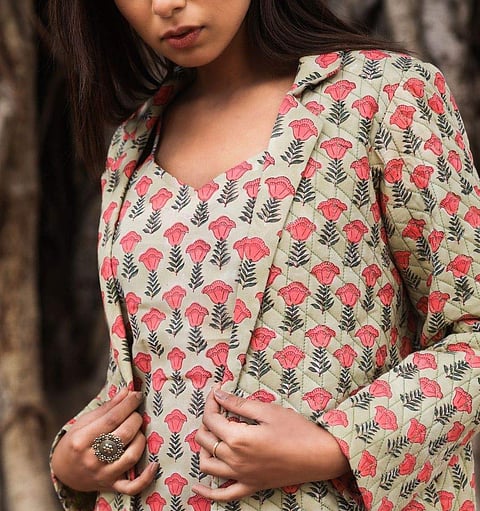 Gulabo Jaipur's latest edit, Mahi, has stylish quilted summer jacket sets