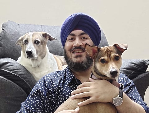 Ishmeet Singh Chandiok with Harley and Pixie