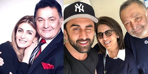 Riddhima with her father and Ranbir, Neetu with Rishi Kapoor. Image courtesy: Instagram