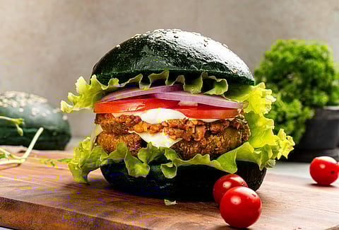 Charcoal Bhaji Burger by Sooper Sandwich