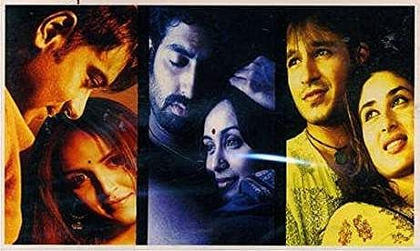 A poster of Yuva featuring Ajay Devgn, Esha Deol, Abhishek Bachchan, Rani Mukerji, Vivek Oberoi and Kareena Kapoor Khan