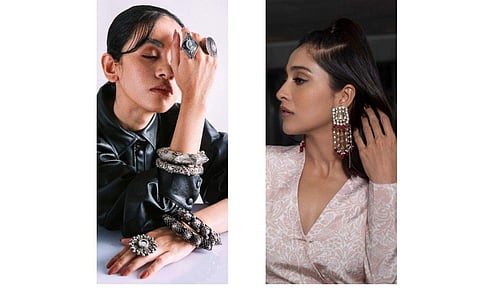 Mero Jewellery meets leather (L) and Regina Cassandra in accessory from the label