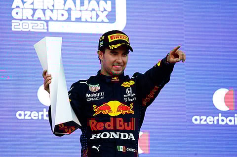 Red Bull's Sergio Perez wins Azerbaijan Grand Prix after Max Verstappen's tyre blows out 