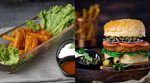 Carrot Fries and Veggies Overloaded Burger